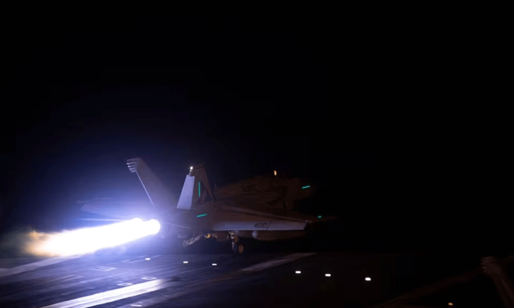 US and British airstrikes target Yemen port