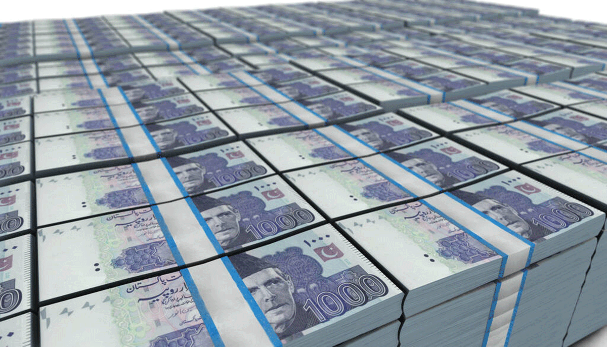 I have a large stack of Pakistan rupee banknotes.